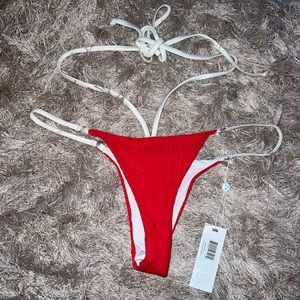 NWT Frankie’s Bikinis red string bikini bottoms